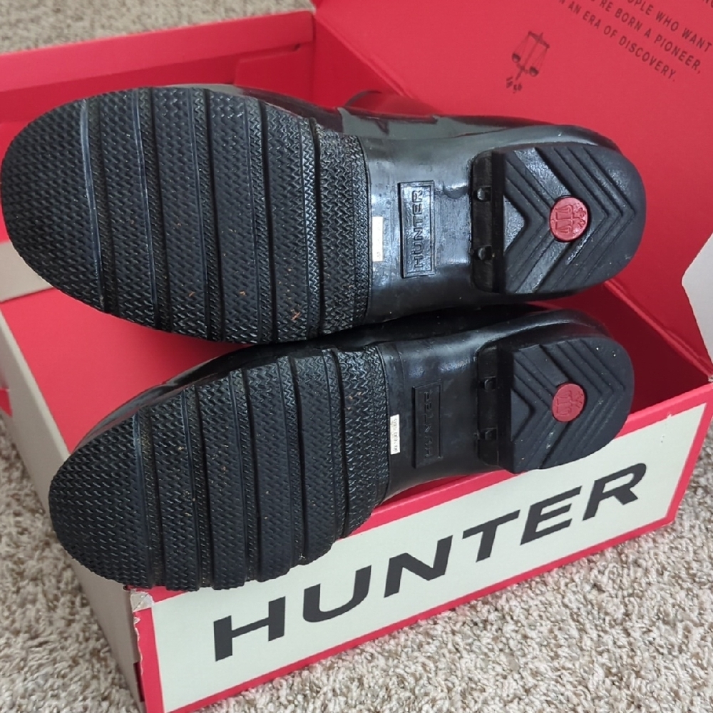 Hunter Women's Glossy Black Rain Boots - Picture 2 of 2
